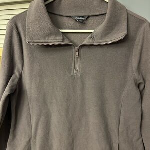 Eddie Bauer Womens Size Small light purple Fleece 1/4 Zip Pullover Sweatshirt